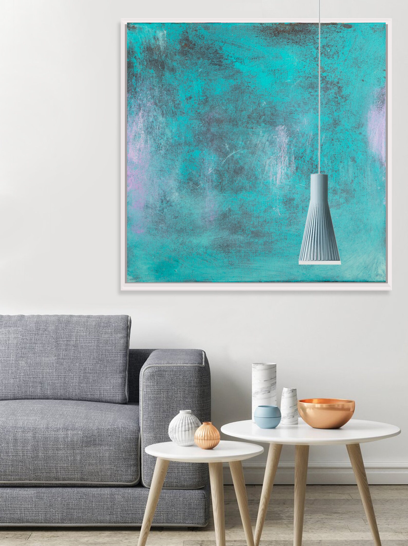 Teal Original Art Living Room Wall Art Canvas Extra Large - Etsy