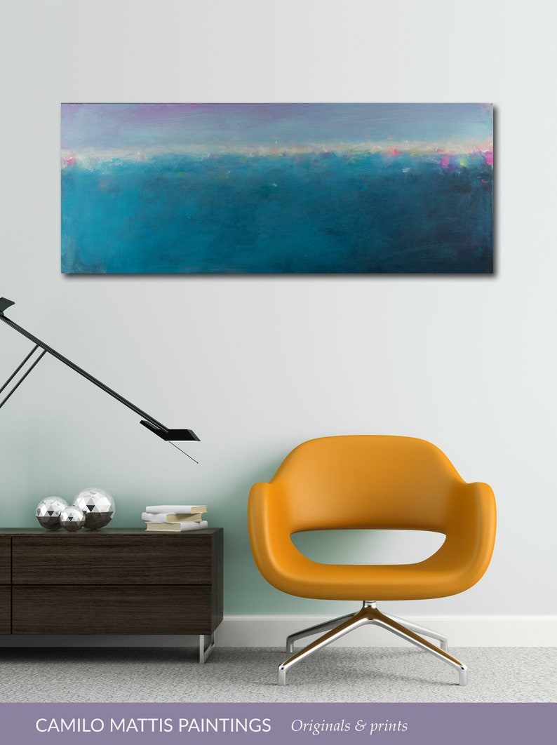 Coastal wall decor beach wall art blue abstract art nautical Etsy