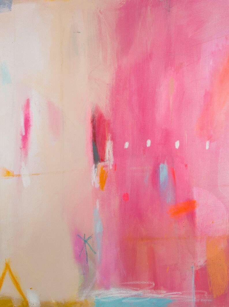 Pink Abstract Art Print: Modern Beige Wall Decor, Camilo Mattis image 8