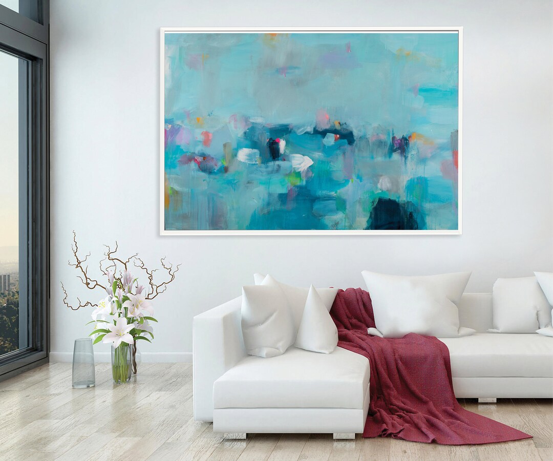 Extra Large Blue Abstract Art, Wall Art Print, Ocean Print, Art Print, Large Print, Seascape