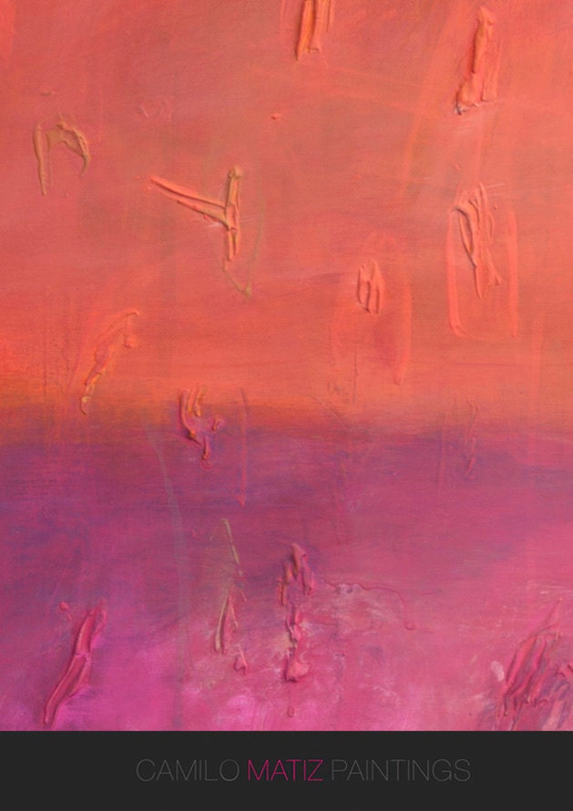 Original Orange Red Abstract Art Painting | Wall Decor on Canvas ...