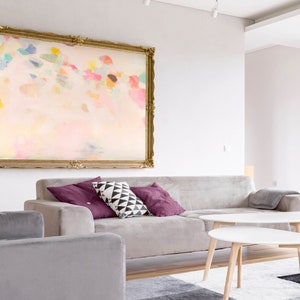 Large vibrant colorful abstract wall art print, Bright, vivid multicolor abstract art, modern wall art