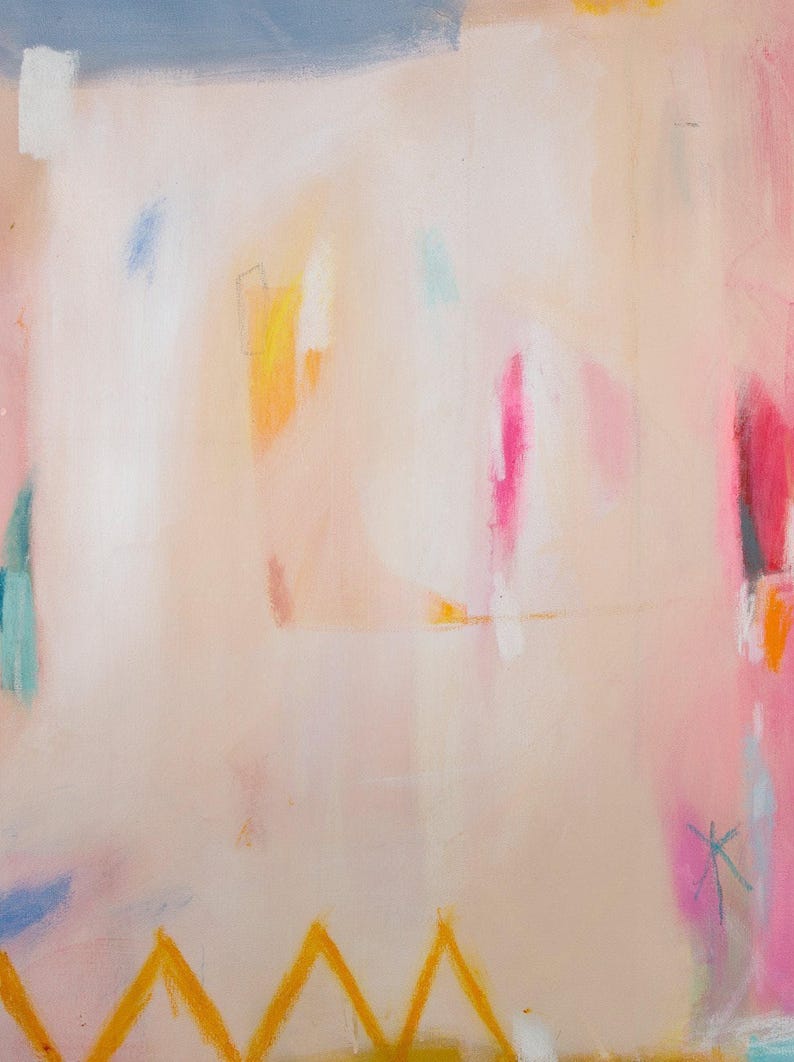 Pink Abstract Art Print: Modern Beige Wall Decor, Camilo Mattis image 7