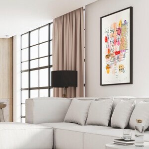 I recently decorated my space with a modern touch by adding a beautiful beige New York fine art print.