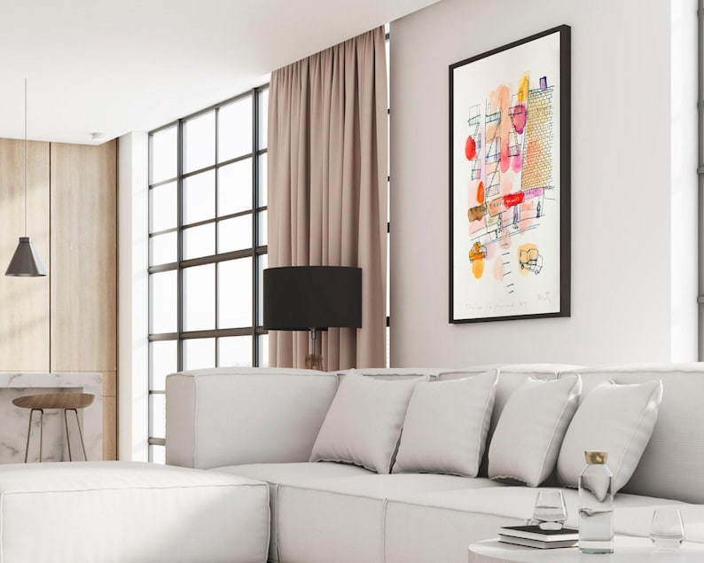 I recently decorated my space with a modern touch by adding a beautiful beige New York fine art print.