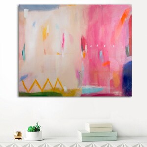 Pink Abstract Art Print: Modern Beige Wall Decor, Camilo Mattis image 3