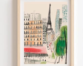 Paris Kunstdruck: Eiffelturm Reise-Poster