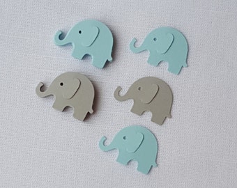 Elephant Confetti Light Blue and Gray, 50 Pieces, Little Peanut Baby Boy Shower, First 1st Birthday Party Decor, Table Scatter Decoration