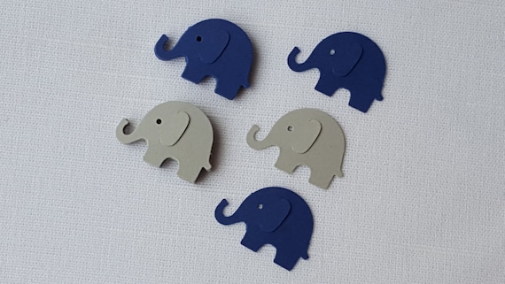 Elephant Confetti Navy Blue and Gray, Boy Baby Shower, Little