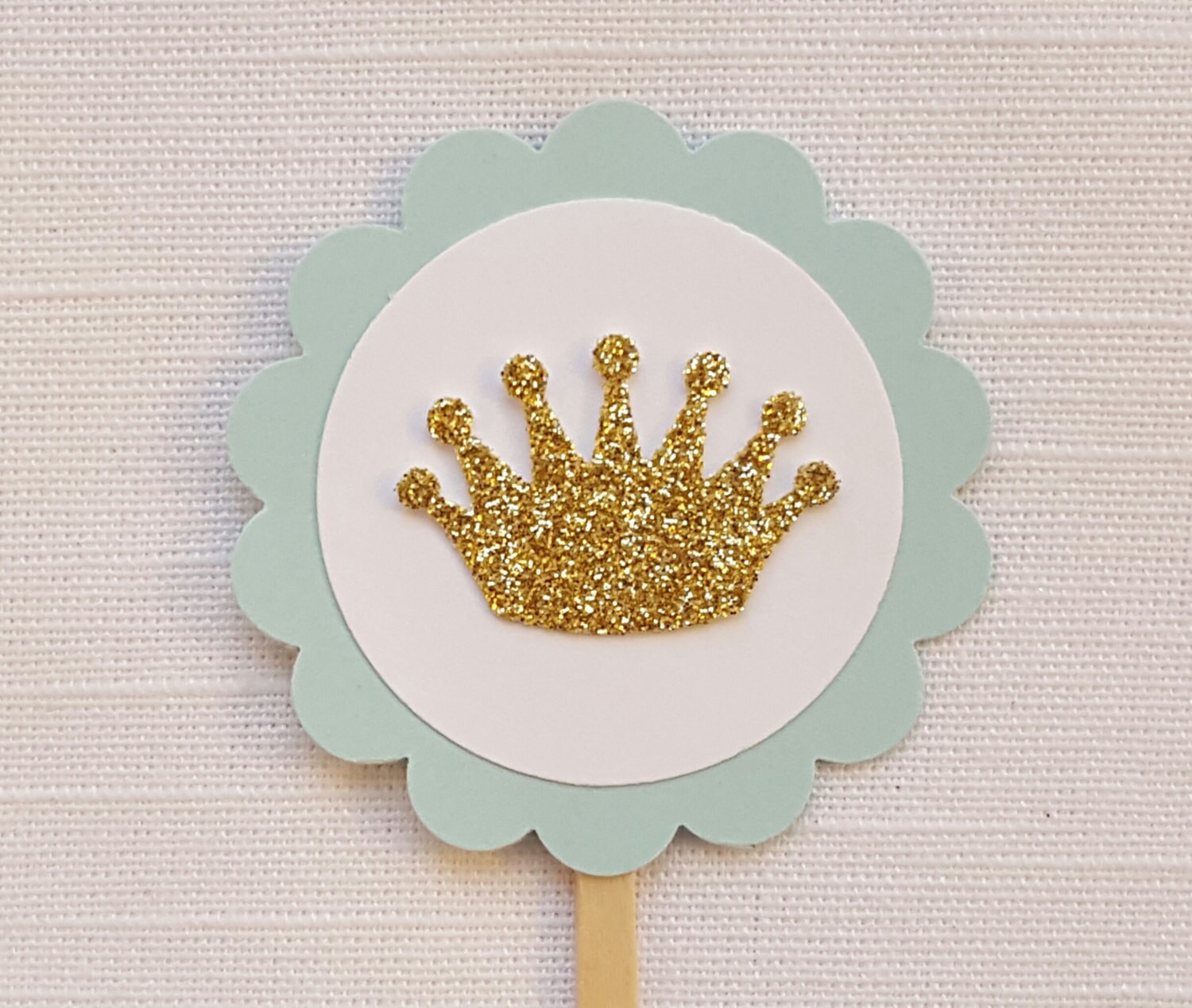 Light Blue & Gold Prince Princess Crown Cupcake Toppers Royal | Etsy