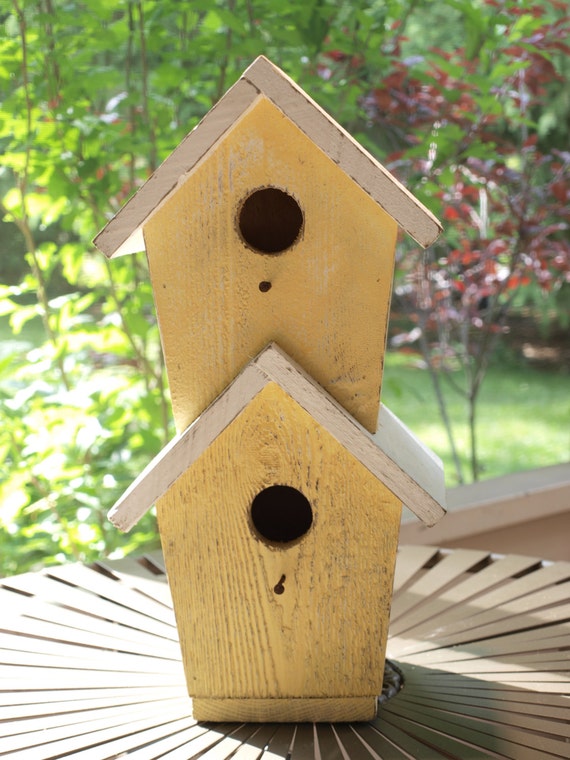 Items similar to Birdhouse Condo, Two Story with Slanted Sides on Etsy