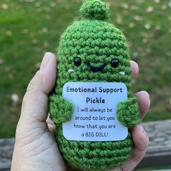 Emotional Support Pickle/Handmade Crochet Pickle/Custom Pickle Gift/Christmas Pickle Amigurumi/Stocking Stuffer