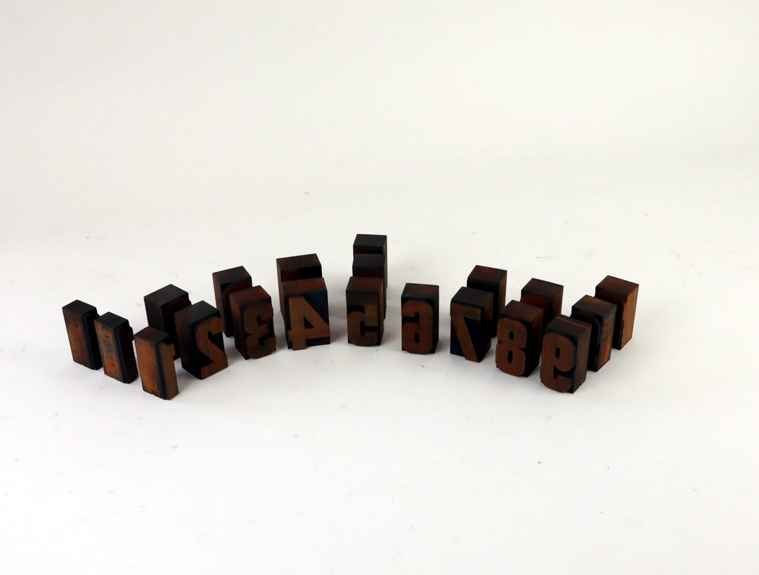 45 Mm Wooden Numbers Wooden Letters Letterpress Printing Blocks Stamp ...
