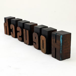 Letras de madera de 45 mm, bloques de impresión tipográfica, sellos, libros antiguos, impresión industrial, interior vintage, fabricados en Alemania.