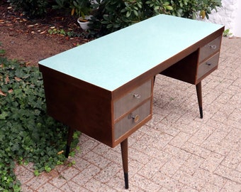 50s desk EKA Works with Formica top, lime green - Very nice condition