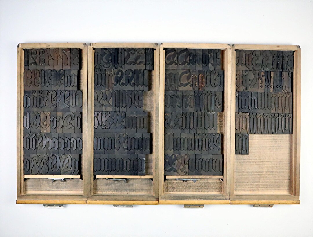 81 Mm Antique Wooden Letters 19th Century Fraktur Wooden Letterpress ...