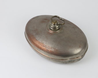 Scaldaletto antico con borsa dell'acqua calda in rame (1900 circa), KRAUSSWARE / PURE COPPER