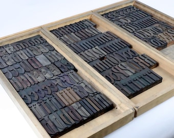 72 mm wooden letters, letterpress printing blocks, stamps, antique letterpress, industrial, home interior, vintage, Made in Germany