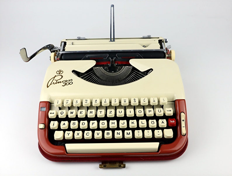 Princess 300 Terracotta / Cream Colored, Vintage Typewriter from 1958, Rare, With Original Operating Instructions Top Condition image 4