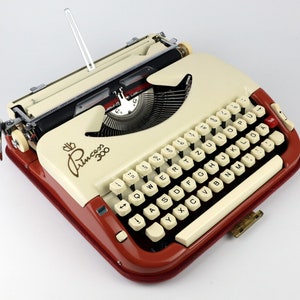 Princess 300 Terracotta / Cream Colored, Vintage Typewriter from 1958, Rare, With Original Operating Instructions Top Condition image 5