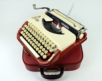 Princess 300 Terracotta / Cream Colored, Vintage Typewriter from 1959, Rare, With Operating Instructions - Top Condition