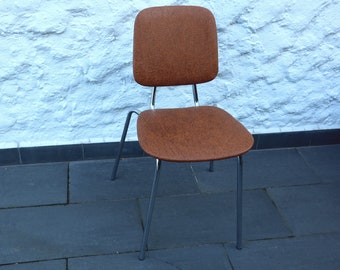 Kitchen Chair with Chrome Frame from the 60s in Brown - In Top Condition