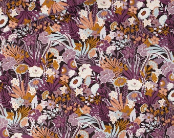 Flower Wealth Nocturne Purle cotton canvas gabardine twill fabric see you at six