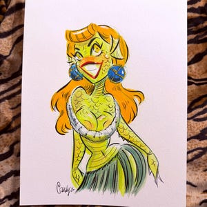 Creature Girl Lei’d Watercolor by Candy