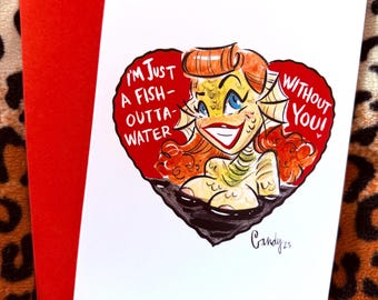 Fish outta water Card by Candy