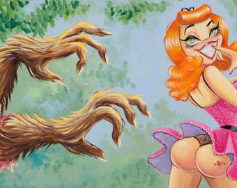Original Painting of "My what big 'eyes' you have" by Candy