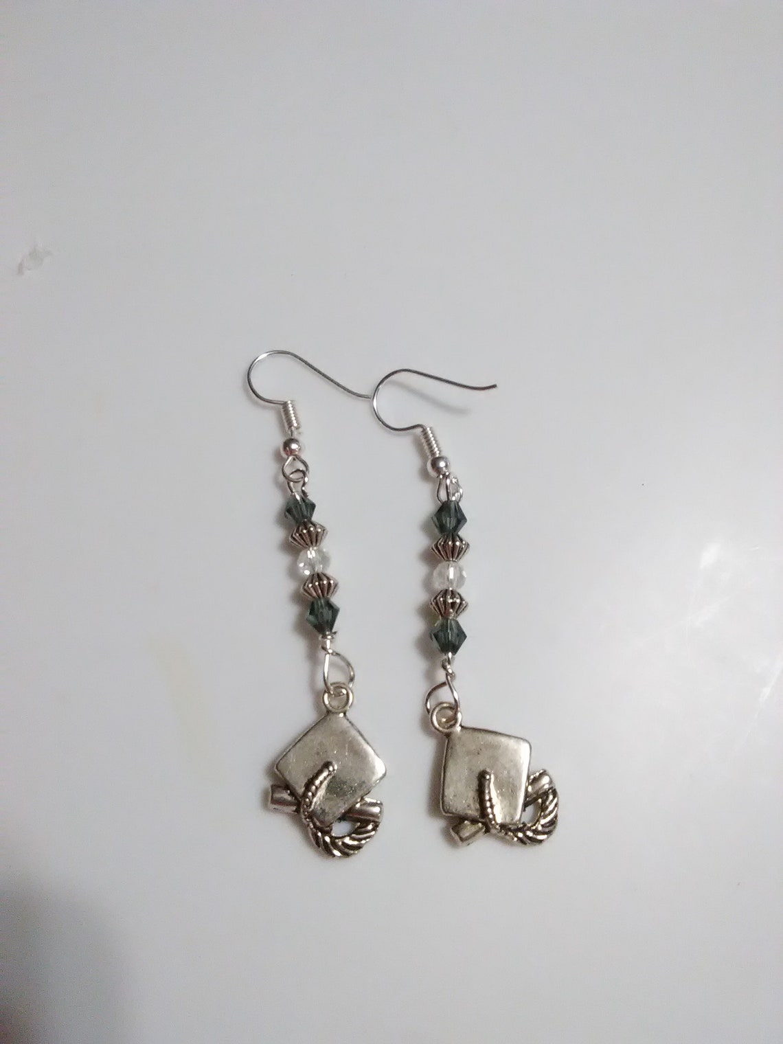 Hand Beaded Graduation Cap Earrings Etsy