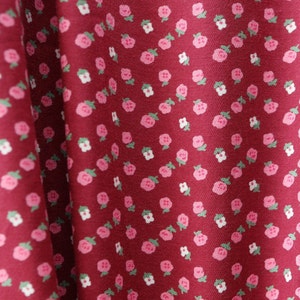 Burgundy cotton with micro flower pattern for clothing, quilting etc...