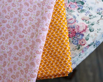 Cotone leggero estivo vintage Rosa paisley/arancio w rosa micro fiori bianco cirlce punti/off bianco marcus brothers w fiori rosa