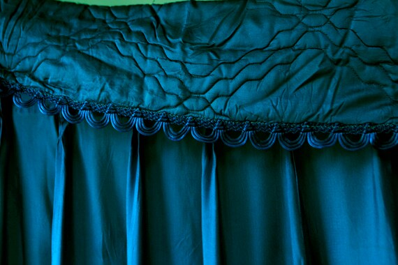 Royal Blue Silk Curtains With Valence And 2 Curtain Ties Etsy