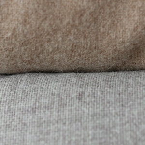 Decor or clothing wool medium weight. Beige / light brown and thicker textured gray
