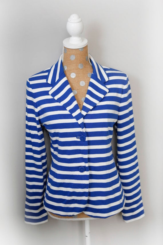 Vintage GAP blue and white striped woman's jacket