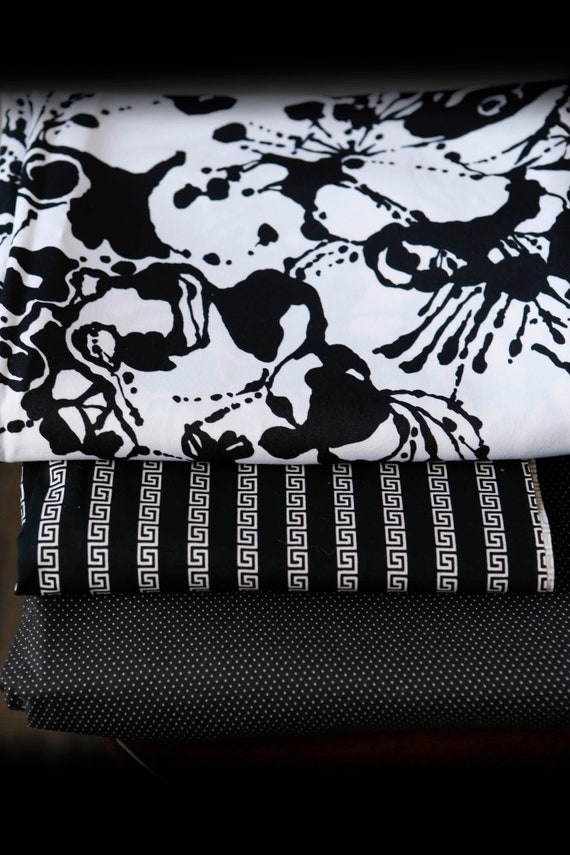 Black and white patterned fabric discount