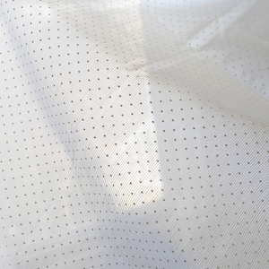 white polka dots on white cotton - lightweight vintage shirting fabric