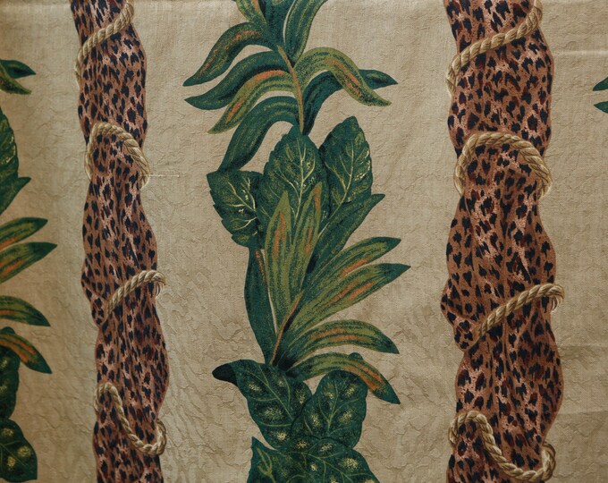 1995 Anju Woodridge Upholstery Fabric Beige With Ropes Vines Etsy