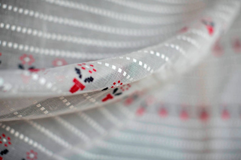 Vintage white gauze netting open weave cotton fabric w Etsy