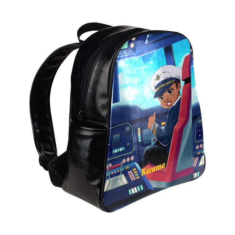 Pre-School And Kindergartners African American Bookbag 2 Sizes Med /& Lg Boys Pilot School Backpack Black Waterproof Backpack Daycare