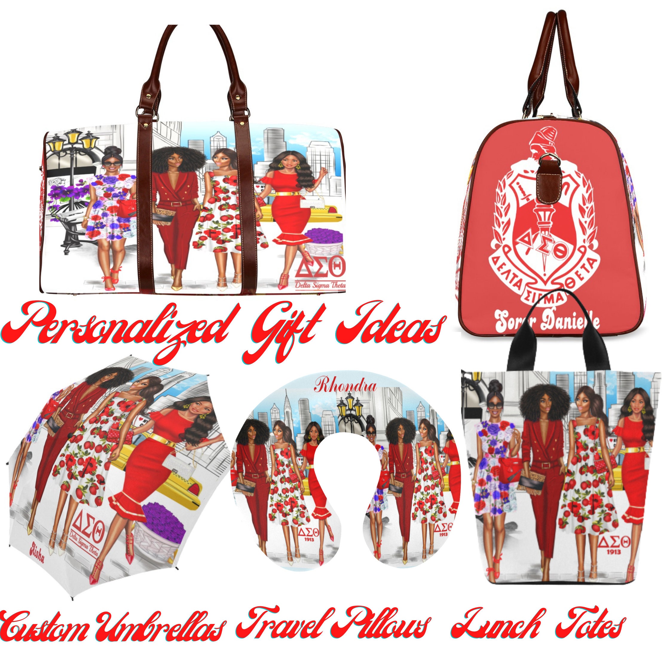 SMALL Travel Bag Delta Sigma Theta Sorority Personalized Etsy