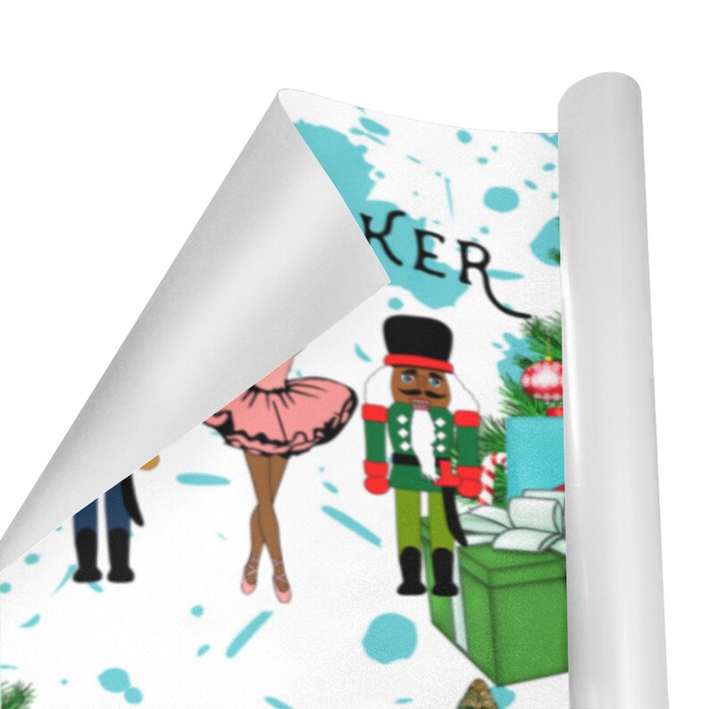 Black Nutcracker Christmas Wrapping Paper Rolls Holiday Gift Etsy