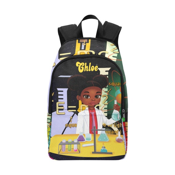Afro Student Custom Toddler Bookbag Girl Scientist Back | Etsy