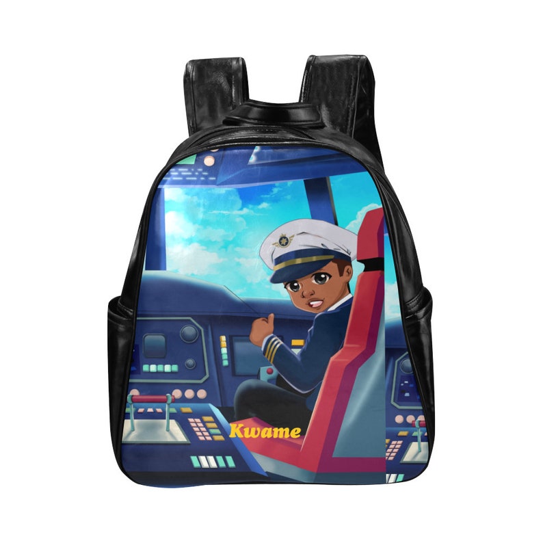 Pre-School And Kindergartners African American Bookbag 2 Sizes Med /& Lg Boys Pilot School Backpack Black Waterproof Backpack Daycare