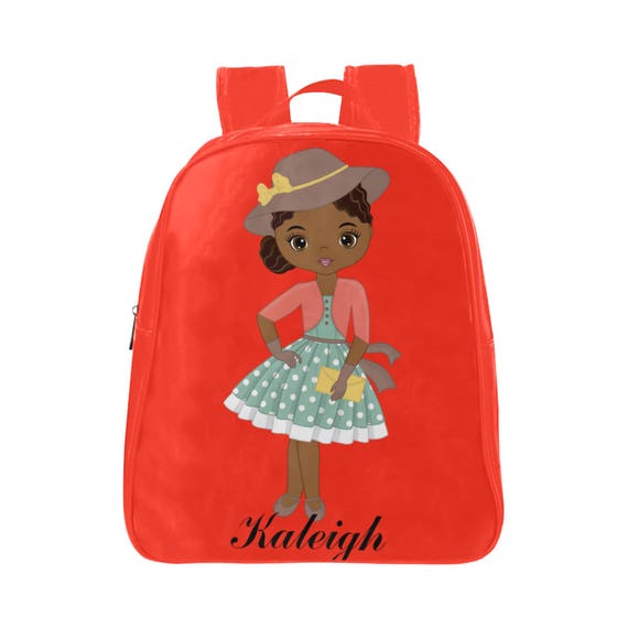 12 inch Afro Girl Backpack Cartoon Cute Melanin Poppin Schoolbag For Girls Kids