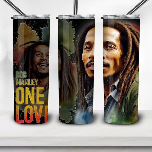 The Marley Movie 2024 Tumblers Wrap PNG Files, 20oz Skinny Digital, Bob Marley, Kingsley Ben-Adir Wrap Files