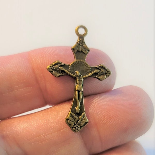 Rosary Crucifix Lot of 6 Rosary Cross Antique Bronze Finish