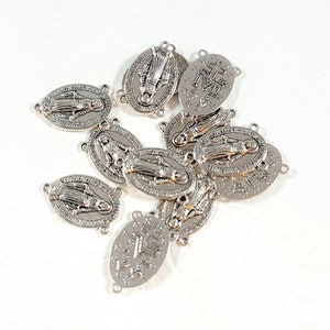Rosary Centerpiece LOT 12 Miraculous Medal Rosary Centerpiece Lot Silvertone Medals