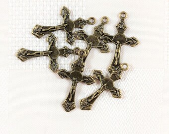 Bronzekreuz Rosenkranz 8 cm 6,5 cm  Bronze Cross Rosary 